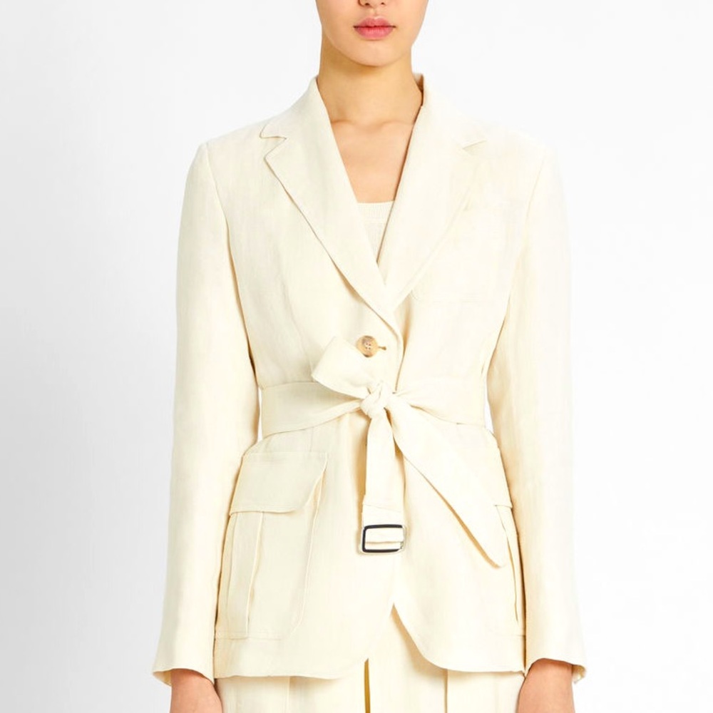 MaxMara Ananas Linen Jacket in white! NWT!